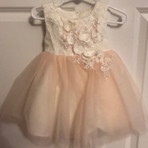 Beautiful white and peach tutu dress for baby